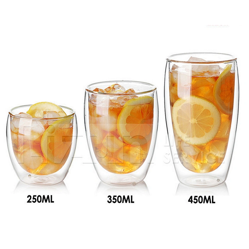 China Supplier in-stock Double Wall Glass Cup Tea Milk Juice Beer Coffee Cup Promotional Gift for Father's Day and Mother's Day