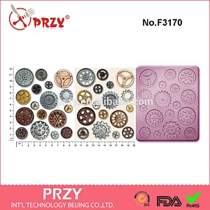 F3170 steampunk cogs and gears craft sugar silicone rubber mould fondant mold craft