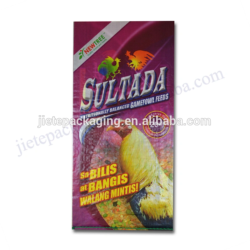 Customized 25kg design printed plastic bopp laminated pp woven feed bag for livestock,poultry