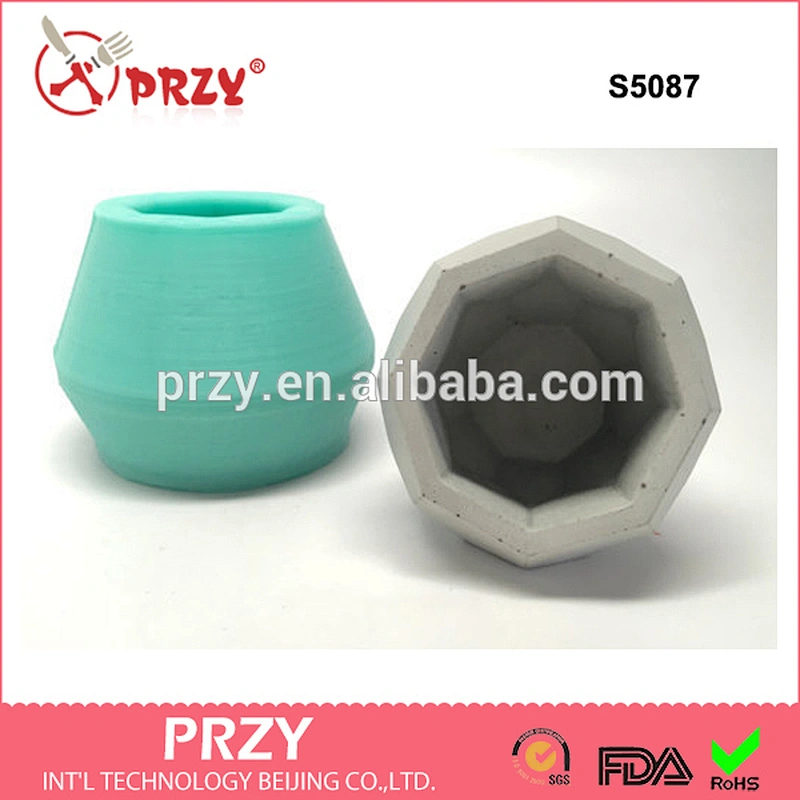 S5087 Planter Mold - Silicone - Geometric Mold - Cast Concrete-Resin-Wax-Soap