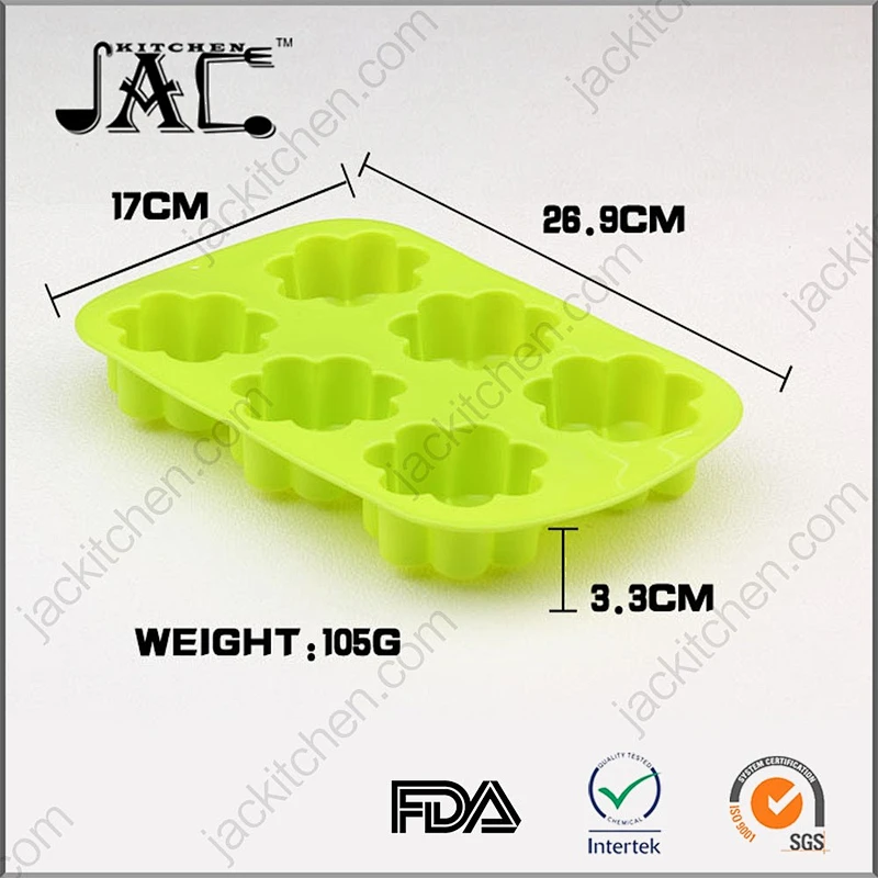6 Flowers Silicone Muffin Cups Handmade Cake Baking Mold