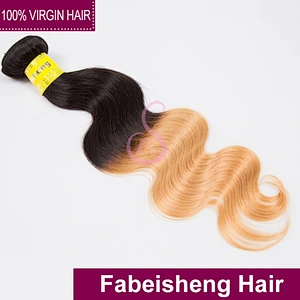 Alibaba express two tone mixed color remy brazilian human hair weave extensions 1b 27 color....