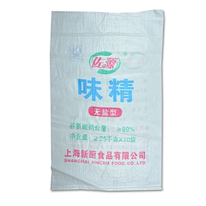 100% virgin white plastic 25kg polypropylene pp woven fabric bag for aginomoto flour packaging