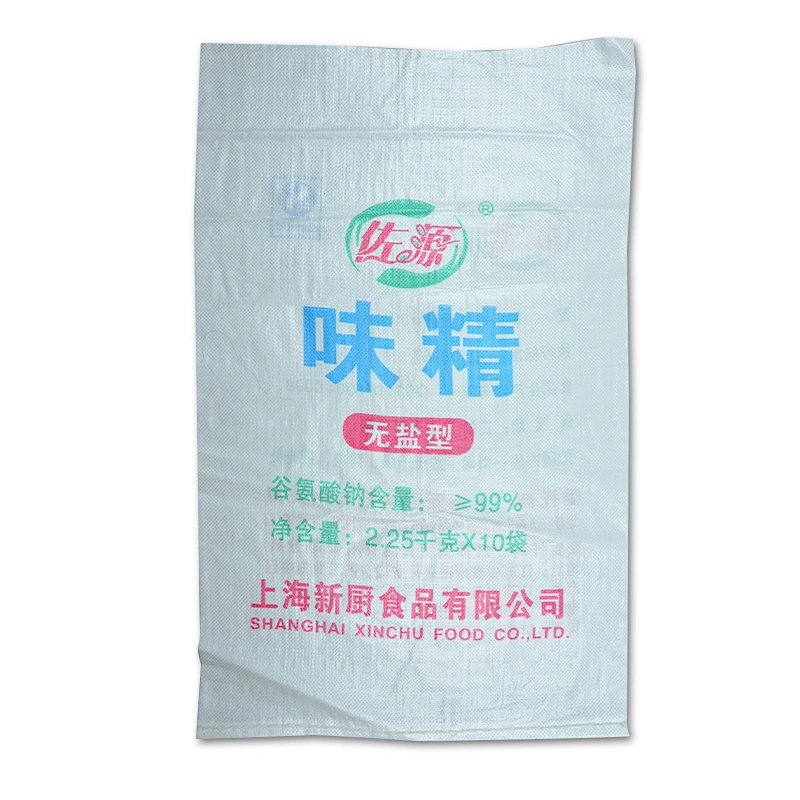 100% virgin white plastic 25kg polypropylene pp woven fabric bag for aginomoto flour packaging