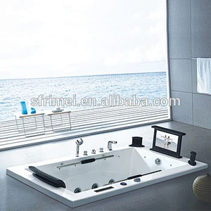 Hot selling computer controlled large massage bathtub with tv