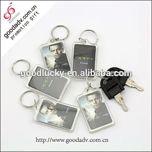 2016 china factory custom eco-friendly plastic keychain photo holder / hard plastic keychain
