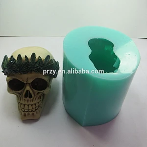 QT0004 3d Maple leaf Skull Silicone Mould for Concrete Halloween silicone mold Soap mold PRZY