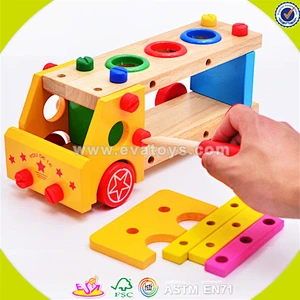 wholesale top quality baby wooden assemble screws toy teaching toy kids wooden assemble screws toy W03C015
