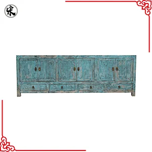 chinese antique reproduction distressed oriental buffet TV console furniture