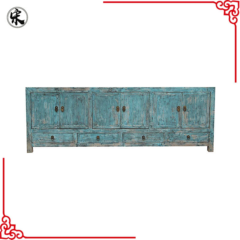 chinese antique reproduction distressed oriental buffet TV console furniture