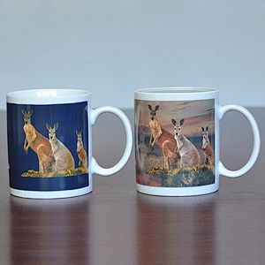 Creative Ceramic Discoloration Cup Customized Pattern Ceramic Coffee Mug Magic Color Changing Mug