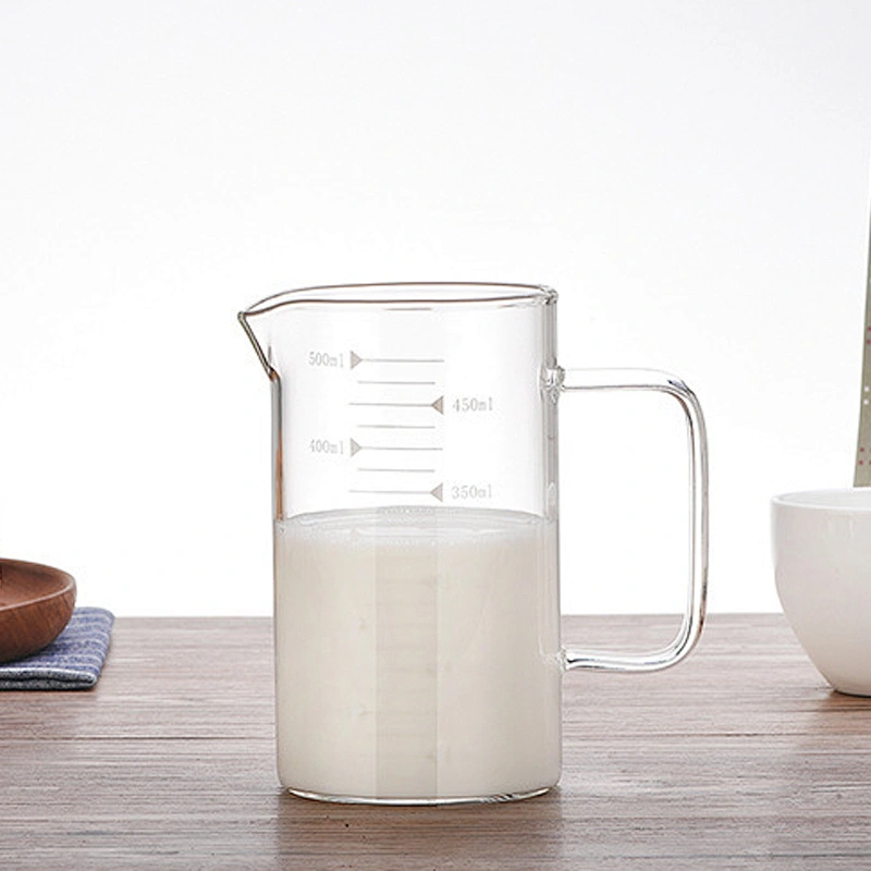 wholesale measuring drinking glass cup 240ml drinking glass cup with handle