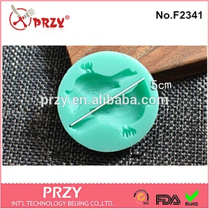 F2341 bird shaped fondant silicone clay mold