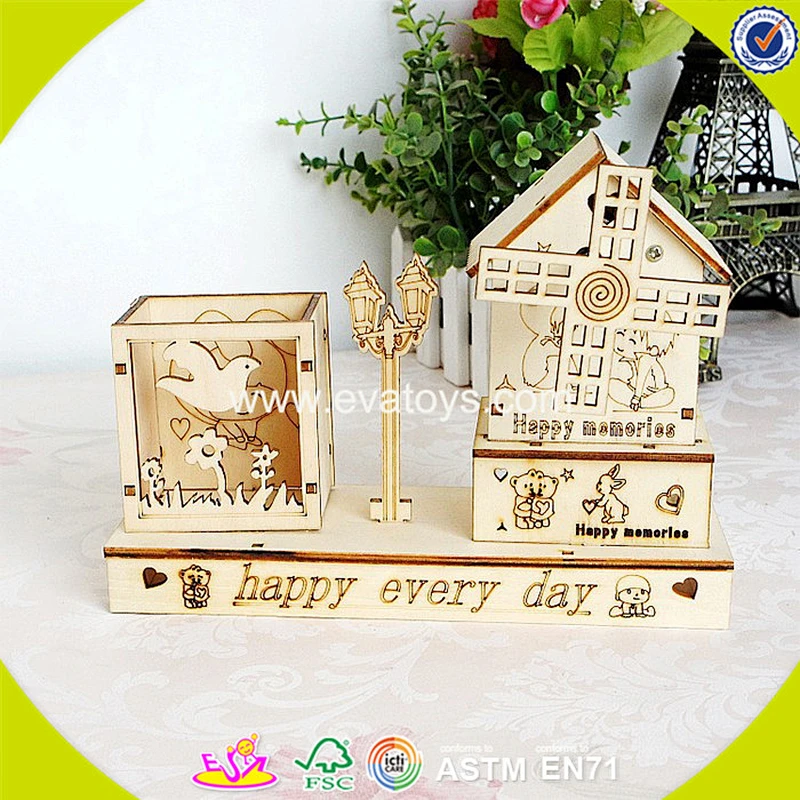 wholesale top fashion kids wooden brush pot popular children wooden brush pot W02A030