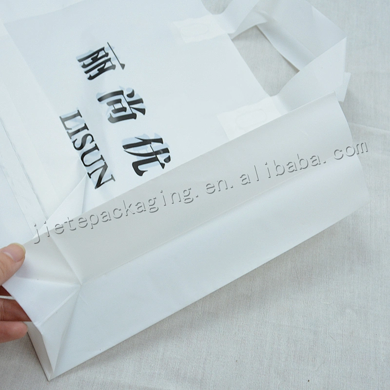 Customized size and design white pe shopping plastic bag