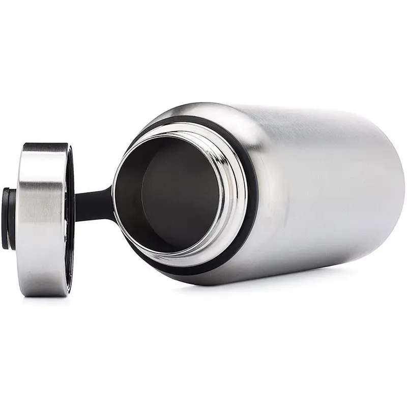 Wholesale Wide Mouth Vacuum Insulated Stainless Steel Powder Coated Sports Water Bottle with Extra Lid