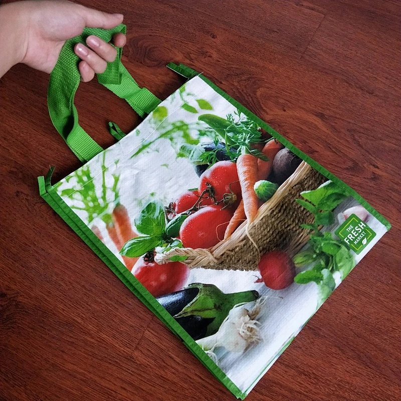 Custom wholesale color printing non-woven bag with portable bag for shopping