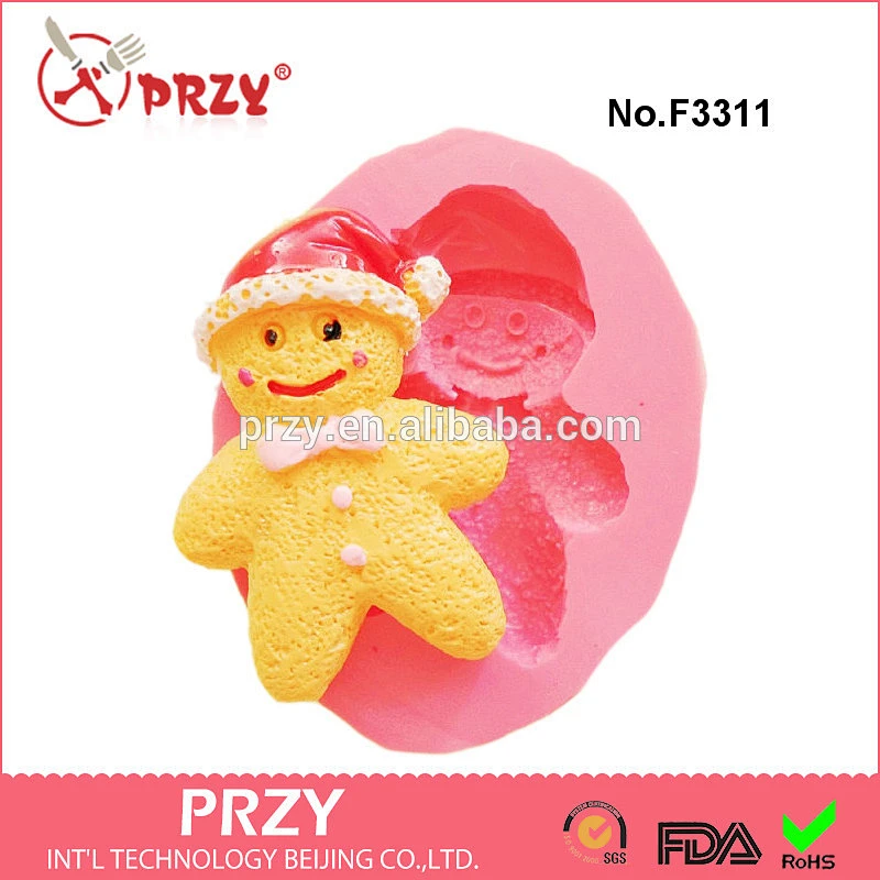 F3311 Christmas Gingerbread Man Cookie mold silicone rubber mold cake mold