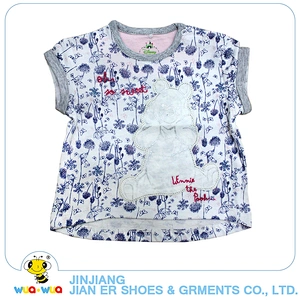 Breathable soft 0-24M casual style floral printing children girls t-shirt