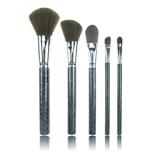 High quality 5pcs electroplate plastic handle powder foundation concealer eyeshadow face makeup brush set