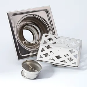 Customized Brass Floor Water Waste Drain Square Bathroom Shower Floor Drain