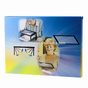 A4 Full Page Large 3X Magnifying Glass With 4 LED Hands Free Desktop Magnifier Brand New