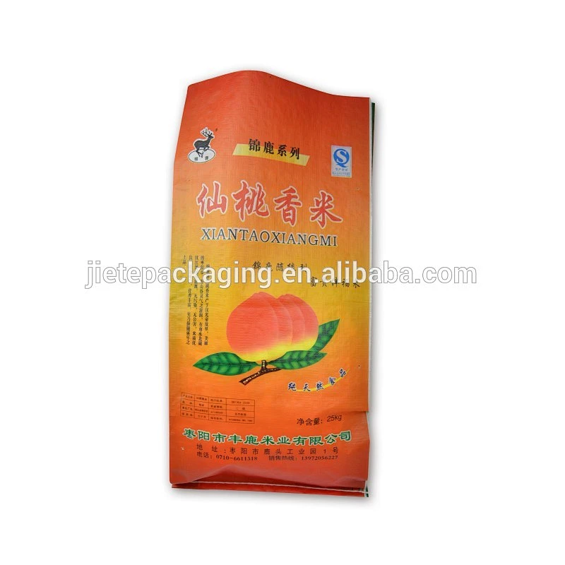 Reusable laminated and printed transparent woven pp polypropylene rice bag 25kg