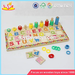 Wholesale educational kids wooden count toy baby preschool teaching aid wooden count toy W12E001