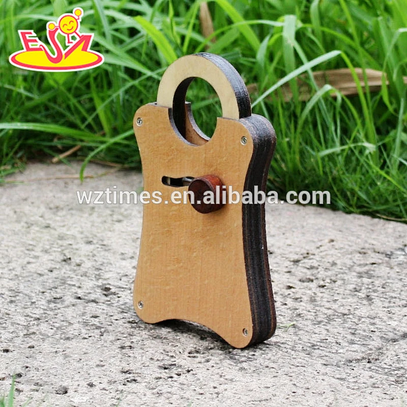 2018 wholesale baby wooden toy lock educational kids wooden toy lock top fashion children wooden toy lock W02A168