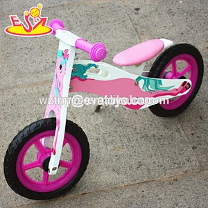 2018 wholesale kids wooden bicycle fashion baby wooden bicycle hottest children wooden bicycle W16C148