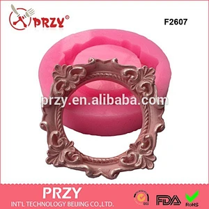 F2607 picture frame chocolate mould liquid silicone mould turn sugar tools Wedding retro art frame mold