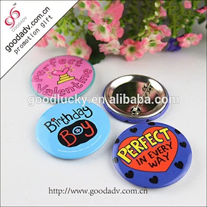 Custom advertisement tin badge button pin cheap price manufacture metal badges