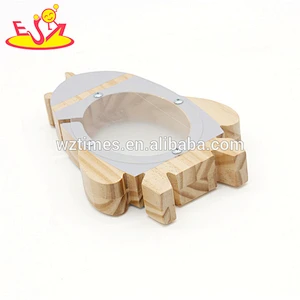 New fashion rocket shape wooden boys money box with customize W02A281