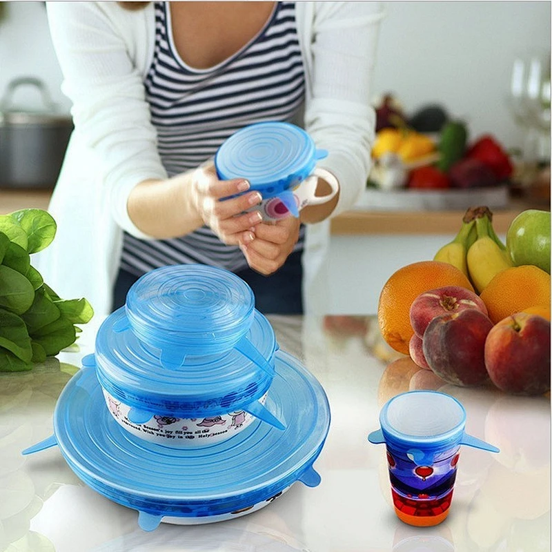 6 size Silicone Stretch Lids for bowl