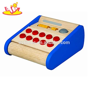 new product kids wooden cashier toy funny pretend children wooden cashier toy for wholesale W10A062
