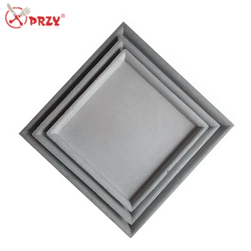 PRZY Cement life supplies decorations silicone mould Square Concrete case Tray Molds
