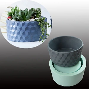 Nordic cement storage tray decoration silica gel resin cylindrical geometry large flowerpot silicone mold Concrete