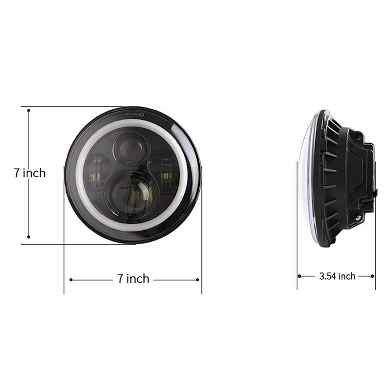 7 Inch Round Headlights DRL Angel Eyes For Jeep