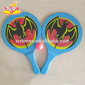Wholesale top quality wooden toy beach tennis set benefits to baby's muslc exercise W01A111
