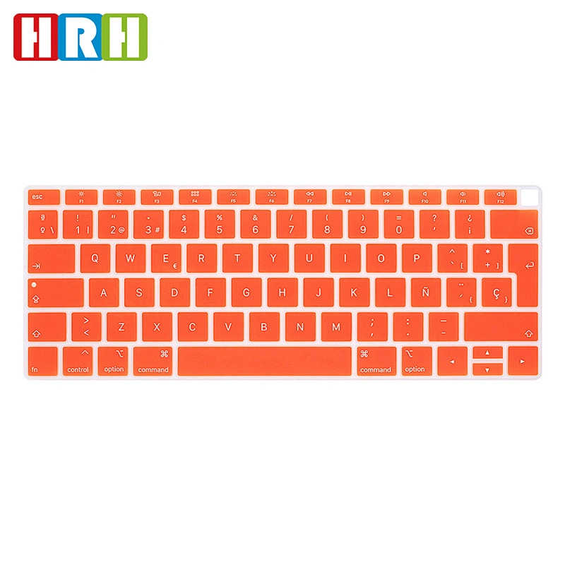 Spanish Language European Layout Keyboard Skin custom silicone keyboard cover for macbook ari 13 2018 A1932