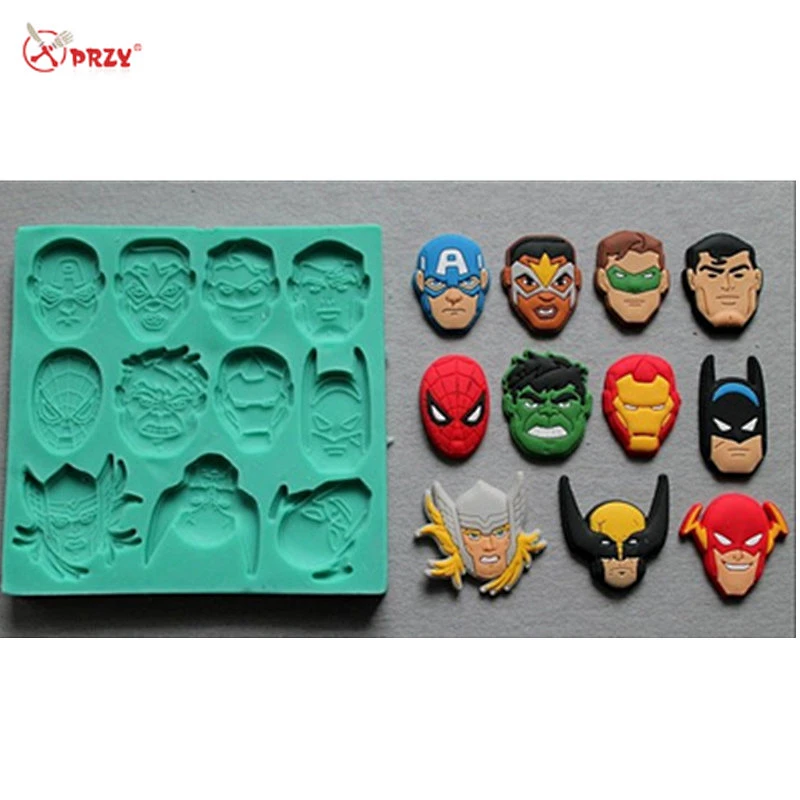 SUPER HEROES Sugarcraft Cake Decorating mould Fondant fimo mold for cake decorations