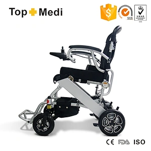 Therapy Supplies Portable Folding Travel Transport Chair Lightweight e Power Electric Wheelchair for sale TEW007B+