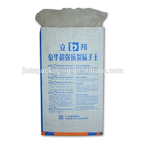 printing white pp woven fabric moistureproof wall putty bag sacks with liner 20kg