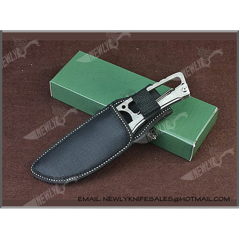 Custom Logo Multi Tool Small Fixed Knife Tactical Knife With Nylon Sheath
