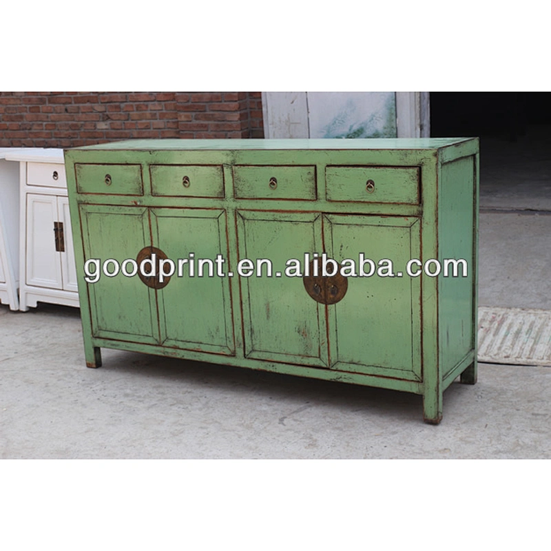 wooden cabinet furniture, hot sale reclaim antique furniture four drawer four door cabinet