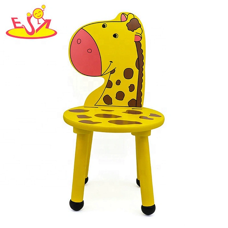 Top sale cartoon giraffe shaped kids wooden chair W08G004