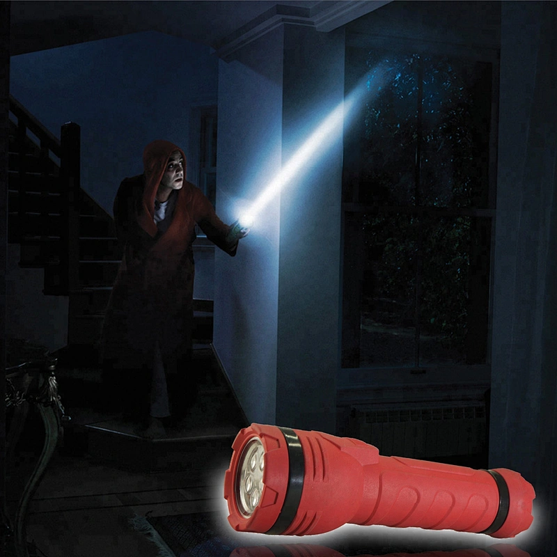 50 lumens Rubber LED Flashlight Red Fashion 2018 2D Torch