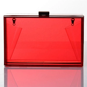New arrival acryl box clear muti-colors acrylic clutch bag with gold metal frame metal chain
