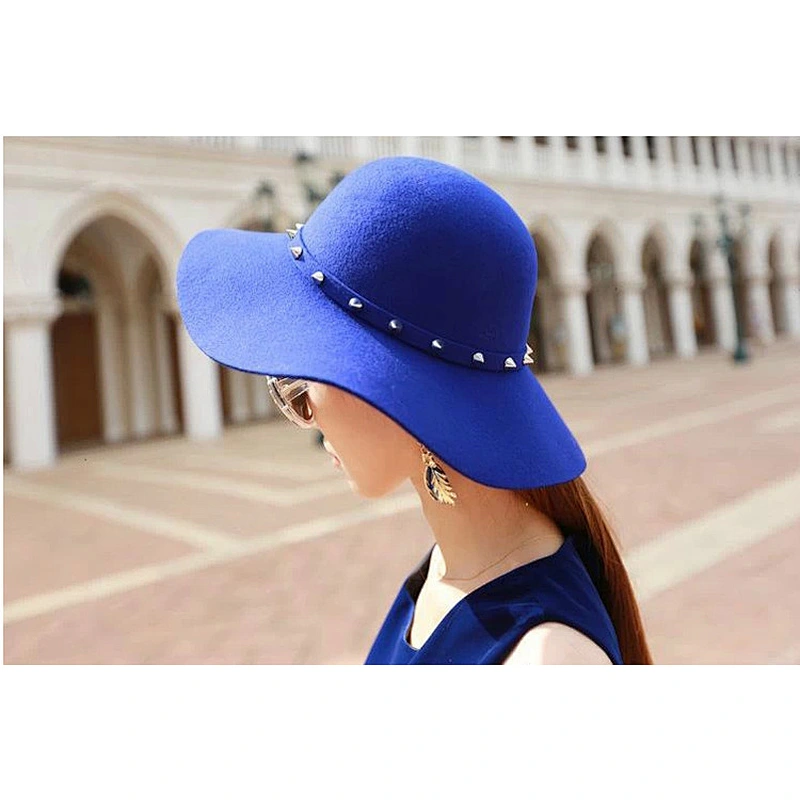 Wholesale Fashion Vintage Women Wide Brim Wool Felt hat Floppy Wool Hat