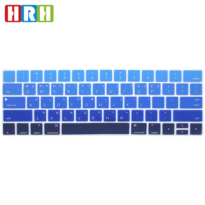 Silicone Rainbow Korean Keyboard Protective Film laptop keyboard cover for Macbook New Pro 13